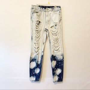 Fashion Nova Ripped Tie Dye Jeans